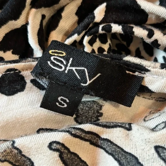 SKY Rare Original Y2K Black and Cream Animal Print Backless Halter Mini Dress - Picture 9 of 9